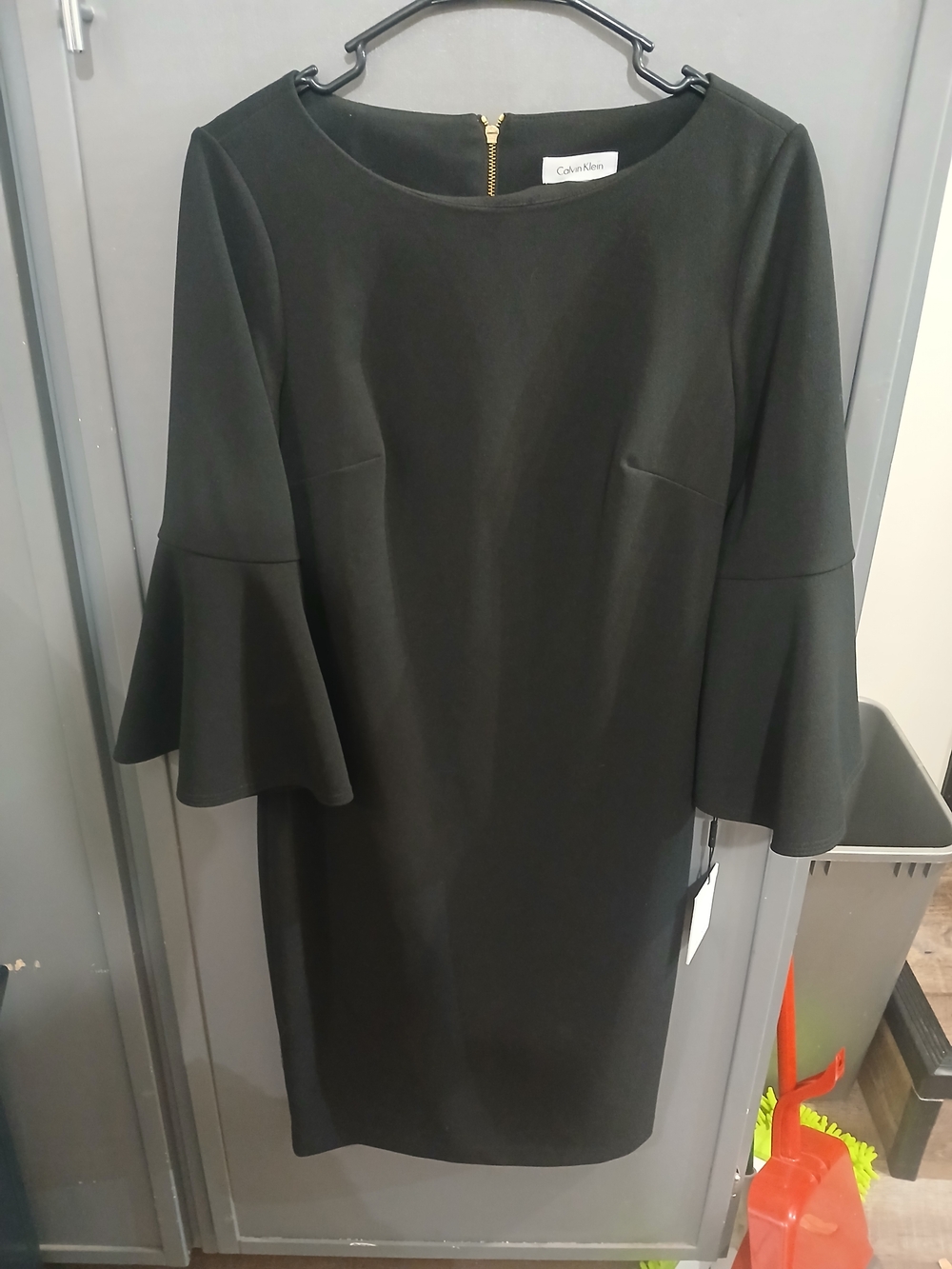 Calvin Klein Black Bell-Sleeve Shift Dress